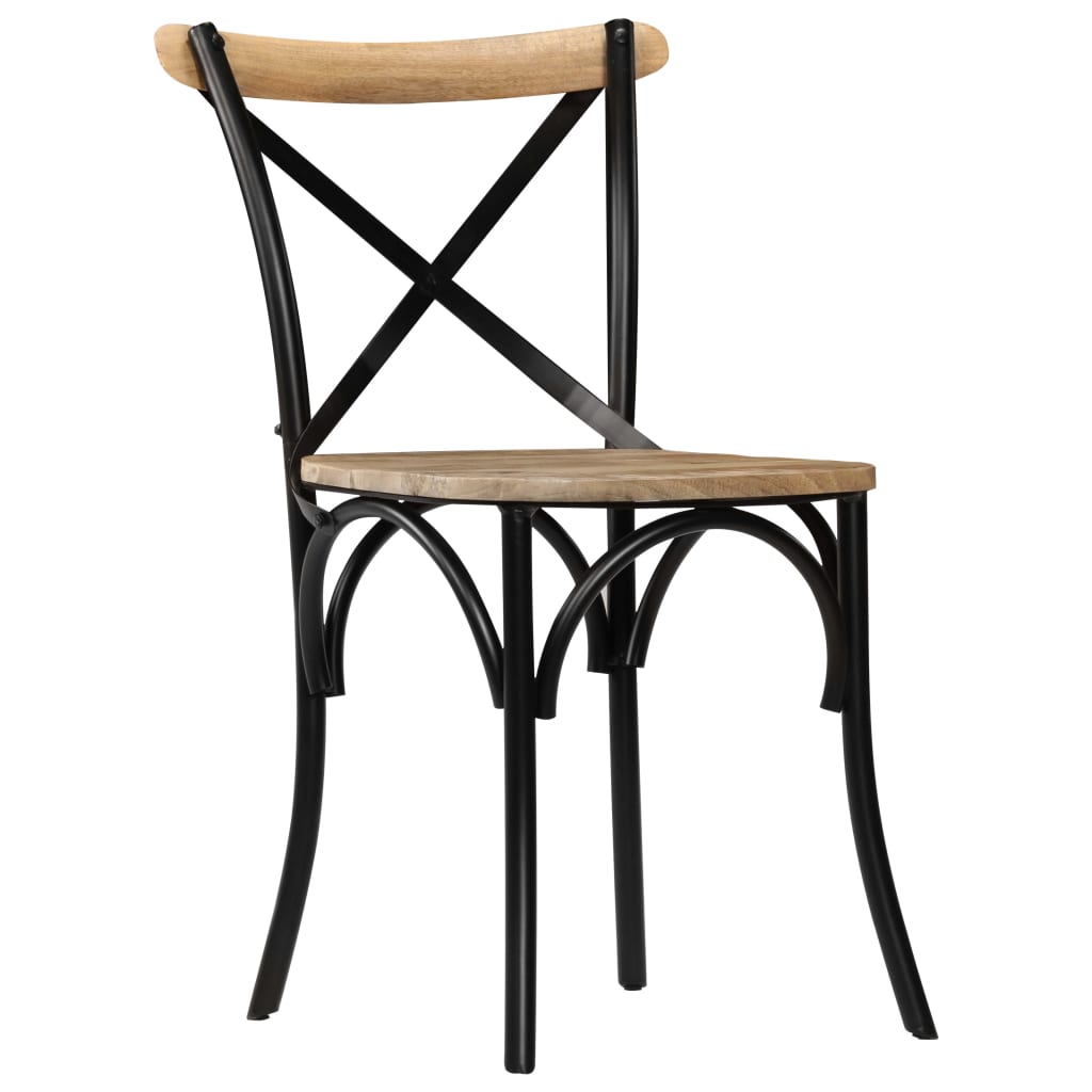Sedie a Croce 6 pz Nere in Legno Massello di Mango | homemem39