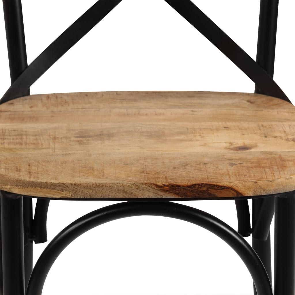 Sedie a Croce 6 pz Nere in Legno Massello di Mango | homemem39