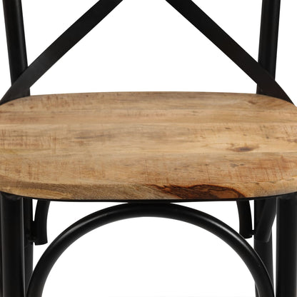 Sedie a Croce 6 pz Nere in Legno Massello di Mango | homemem39