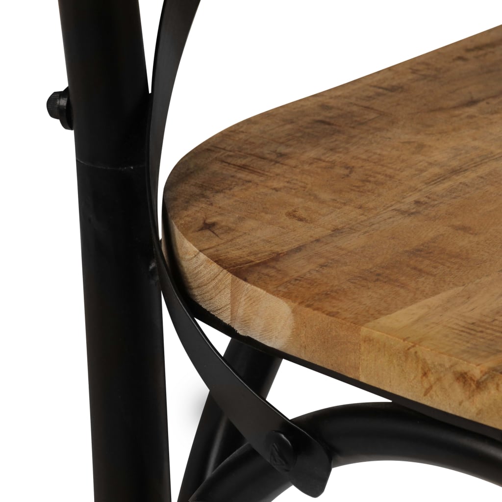 Sedie a Croce 6 pz Nere in Legno Massello di Mango | homemem39