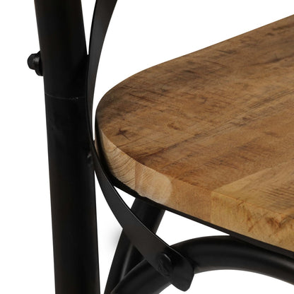 Sedie a Croce 6 pz Nere in Legno Massello di Mango | homemem39