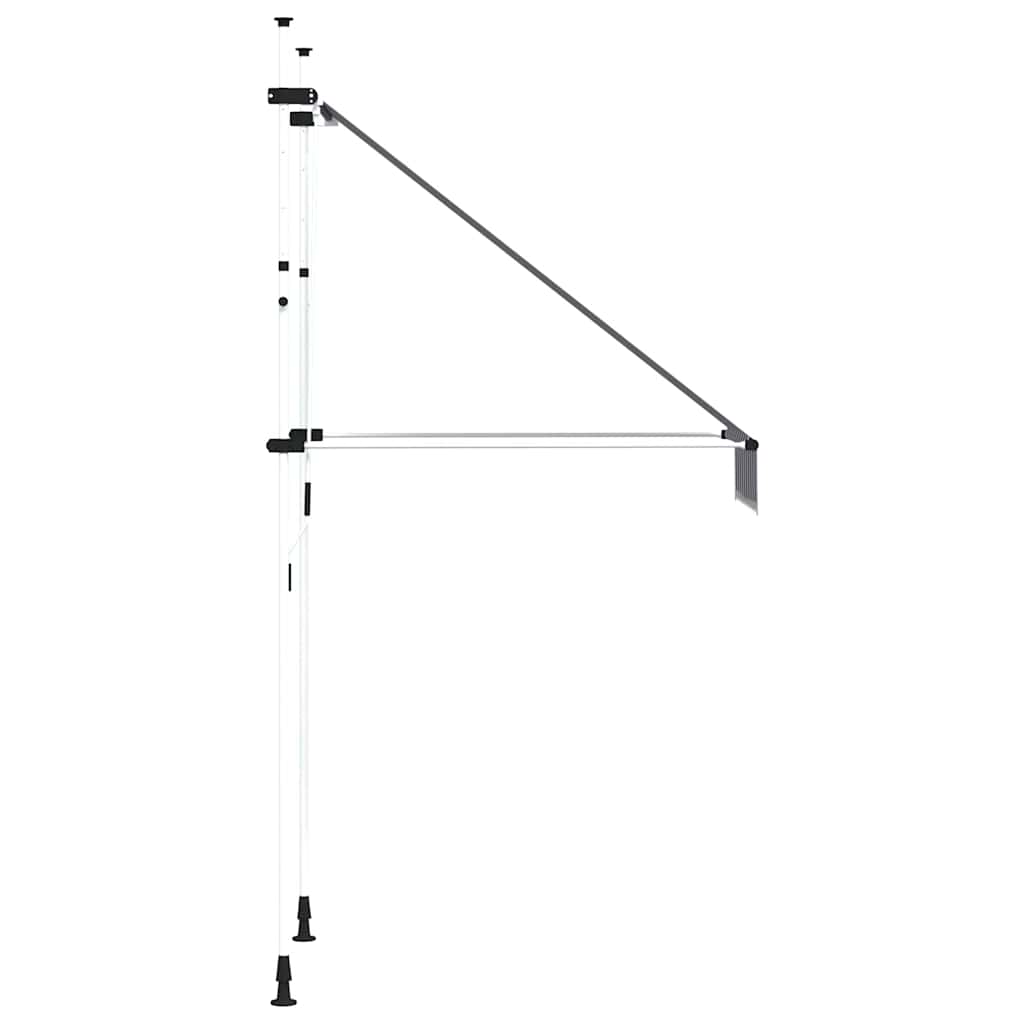 Tenda da Sole Retrattile Manuale 100 cm a Strisce Blu e Bianche | homemem39