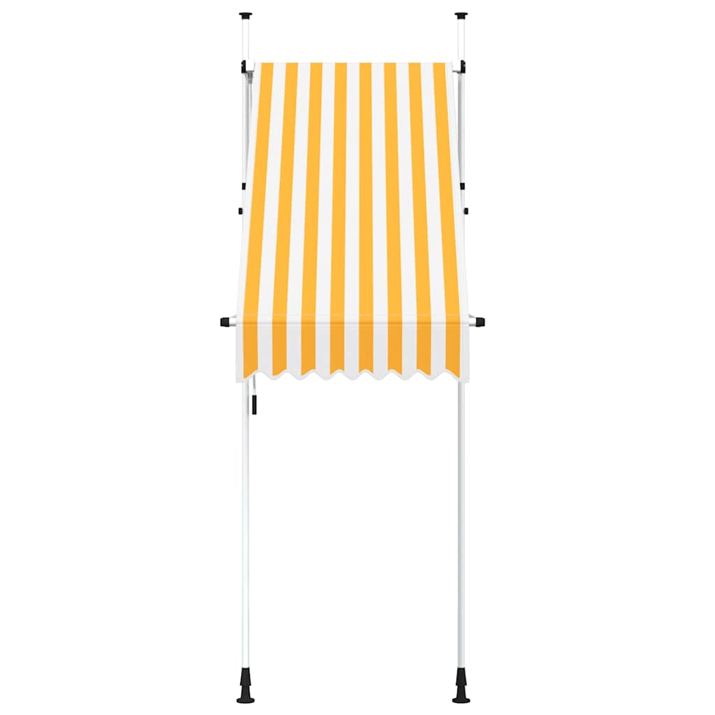 Tenda da Sole Retrattile Manuale 100 cm Strisce Arancio Bianche