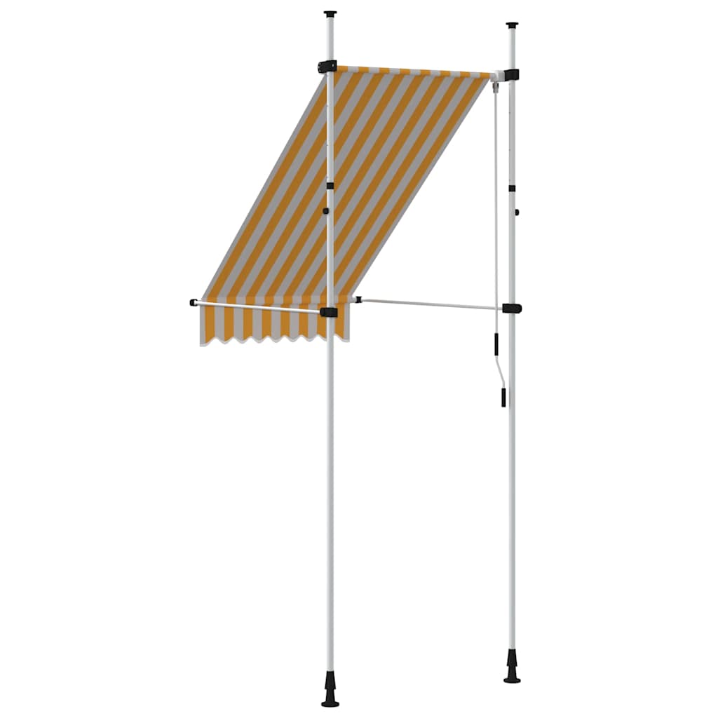 Tenda da Sole Retrattile Manuale 100 cm Strisce Arancio Bianche