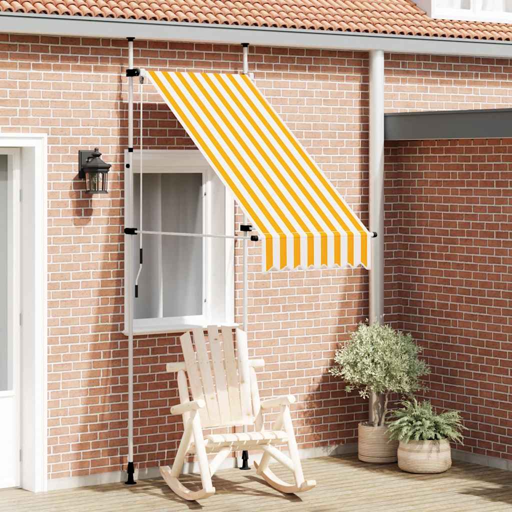 Tenda da Sole Retrattile Manuale 100 cm Strisce Arancio Bianche