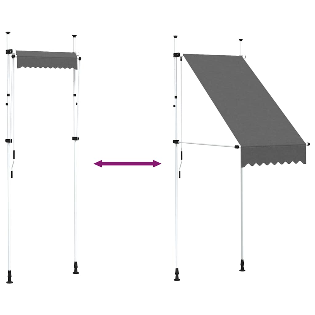 Tenda da Sole Retrattile Manuale 100 cm Antracite | homemem39