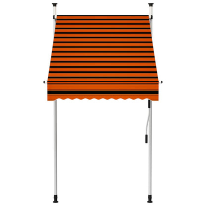 Tenda da Sole Retrattile Manuale 100 cm Arancione e Marrone