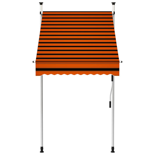 Tenda da Sole Retrattile Manuale 100 cm Arancione e Marrone