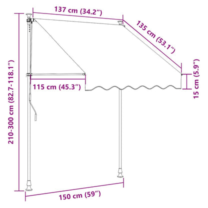 Tenda da Sole Retrattile Manuale 150 cm Arancione e Marrone | homemem39