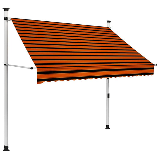 Tenda da Sole Retrattile Manuale 200 cm Arancione e Marrone | homemem39