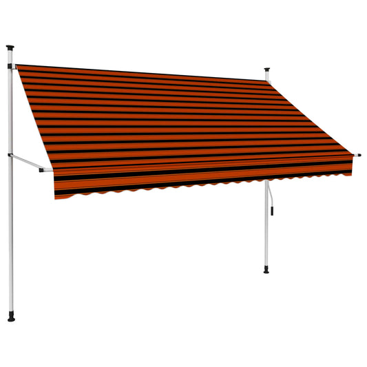 Tenda da Sole Retrattile Manuale 250 cm Arancione e Marrone - homemem39