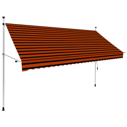 Tenda da Sole Retrattile Manuale 300 cm Arancione e Marrone | homemem39