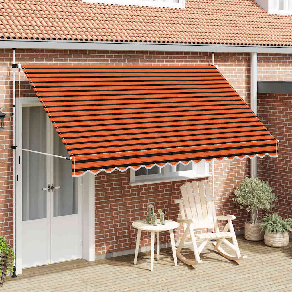 Tenda da Sole Retrattile Manuale 350 cm Arancione e Marrone | homemem39