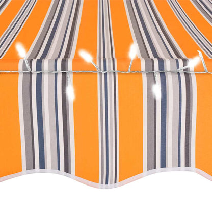 Tenda da Sole Retrattile Manuale con LED 250 cm Gialla e Blu