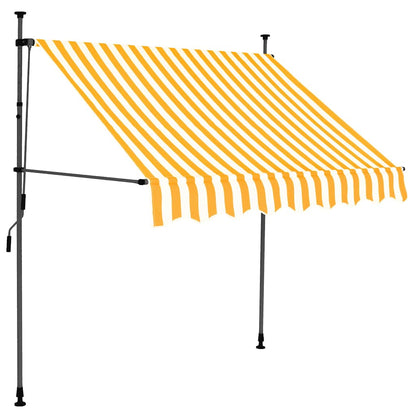 Tenda da Sole Retrattile Manuale LED 150 cm Bianca e Arancione