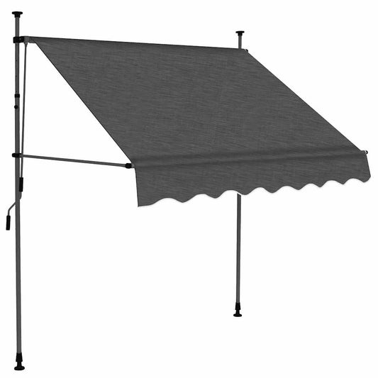 Tenda da Sole Retrattile Manuale con LED 200 cm Antracite | homemem39