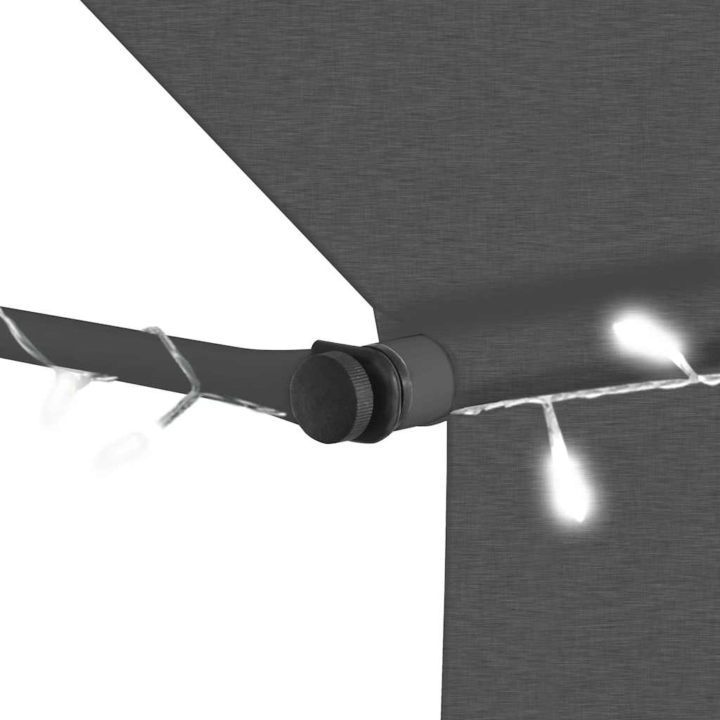 Tenda da Sole Retrattile Manuale con LED 200 cm Antracite | homemem39