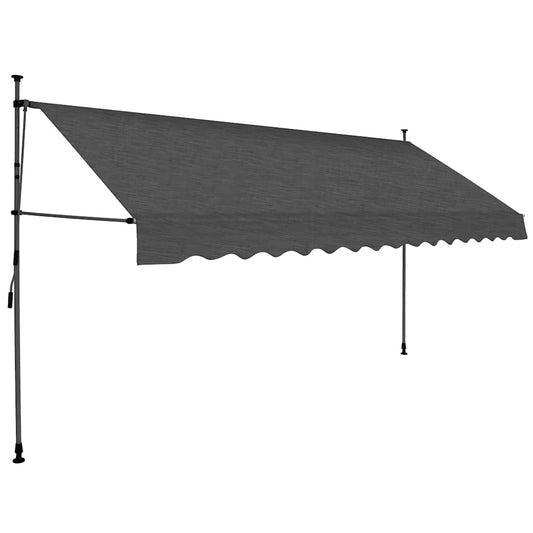 Tenda da Sole Retrattile Manuale con LED 350 cm Antracite | homemem39