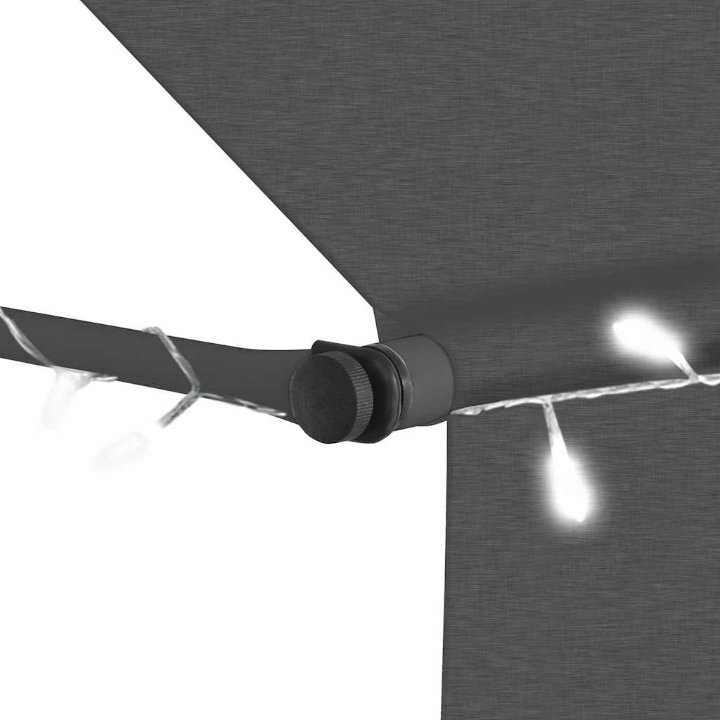 Tenda da Sole Retrattile Manuale con LED 350 cm Antracite | homemem39