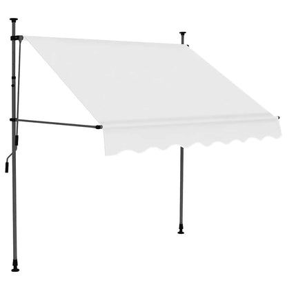 Tenda da Sole Retrattile Manuale con LED 150 cm Crema