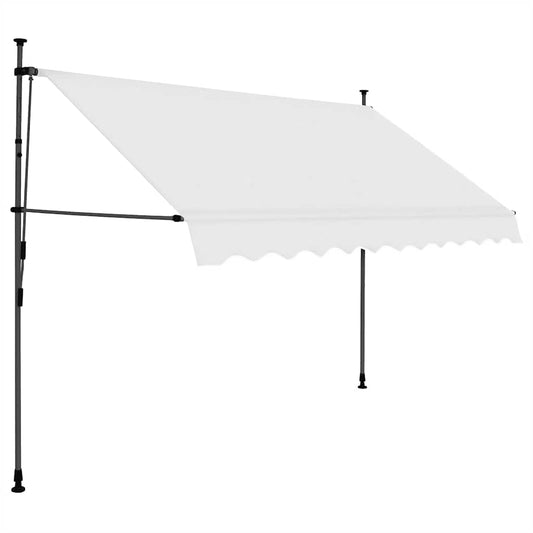 Tenda da Sole Retrattile Manuale con LED 250 cm Crema