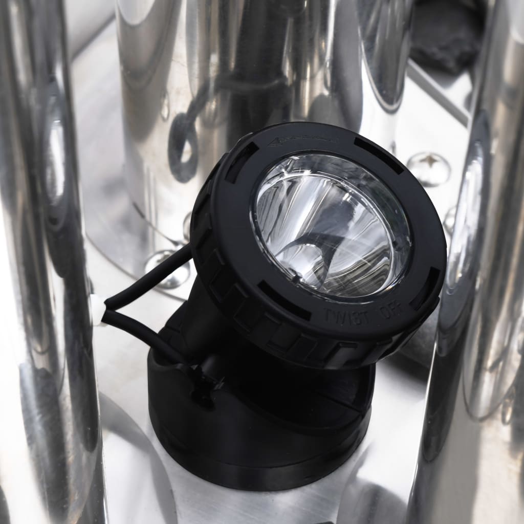 Fontana da Giardino Argento 48x34x123 cm in Acciaio Inox