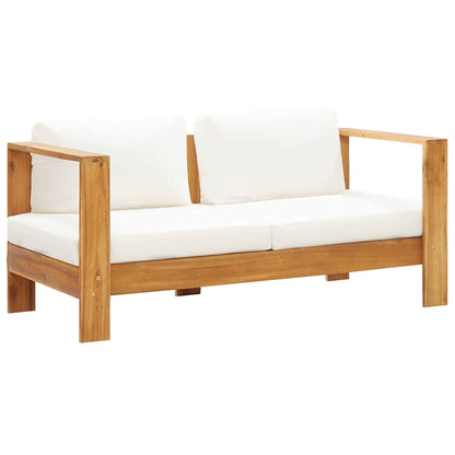 Sedia da Giardino con Cuscino 140 cm Bianco Crema Legno Acacia - homemem39