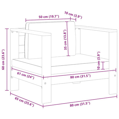 Sedia da Giardino con Cuscino Grigio Scuro in Legno di Acacia - homemem39
