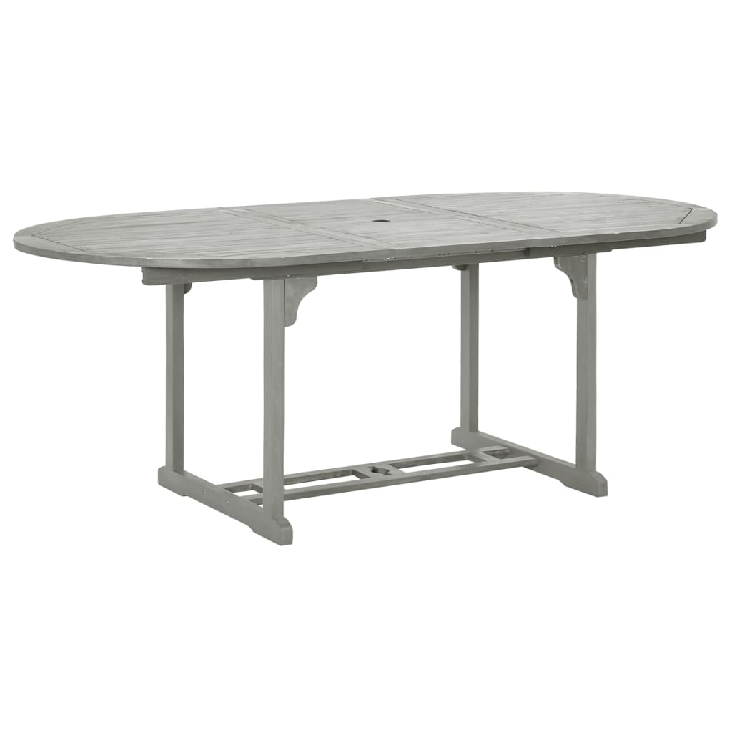 Gray Garden Table 200x100x75 cm in Acacia Wood