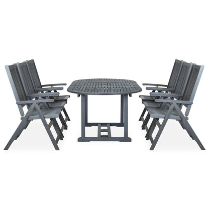 Set da Pranzo da Giardino 7 pz Legno Massello di Acacia Grigio | homemem39