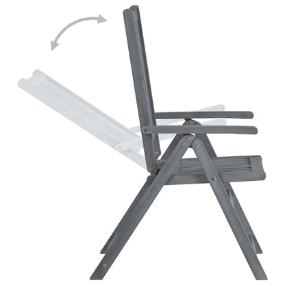 Set da Pranzo da Giardino 7 pz Legno Massello di Acacia Grigio | homemem39