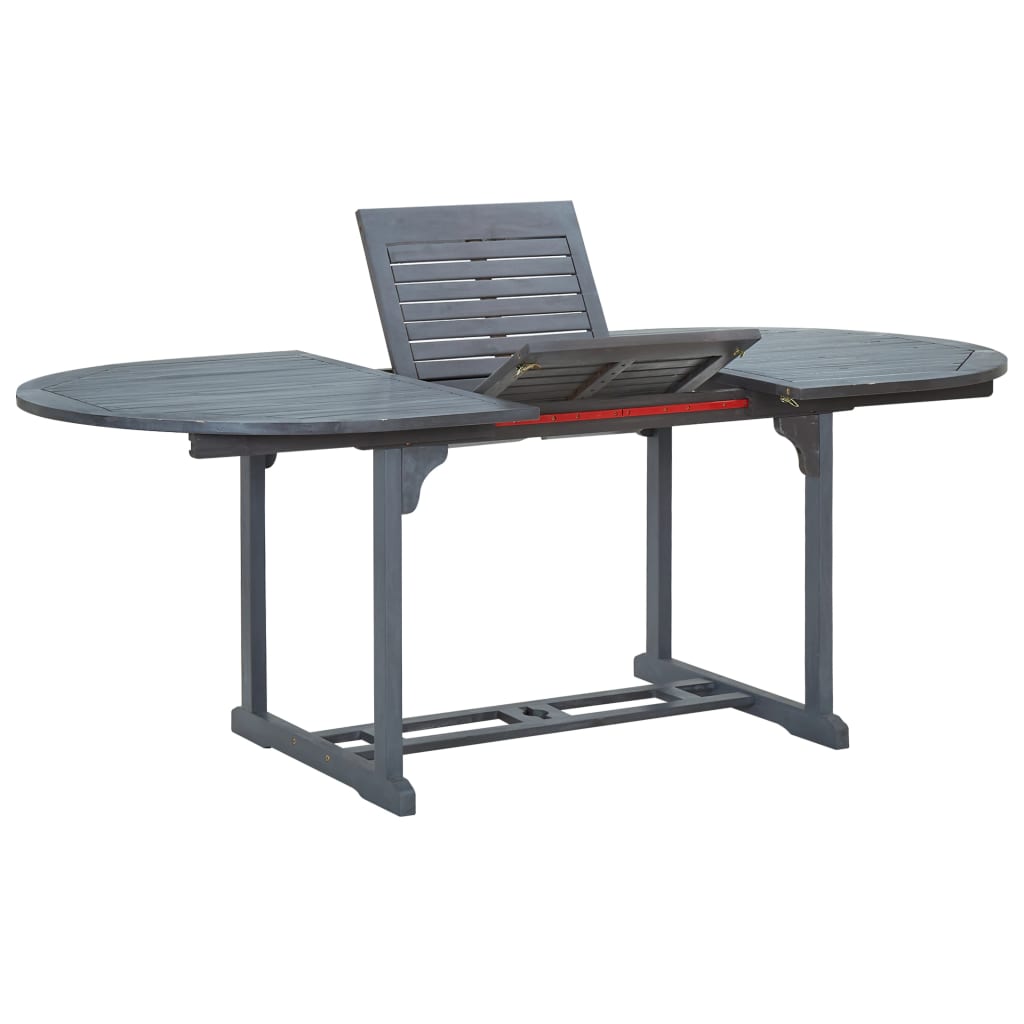 Set da Pranzo da Giardino 7 pz Legno Massello di Acacia Grigio | homemem39