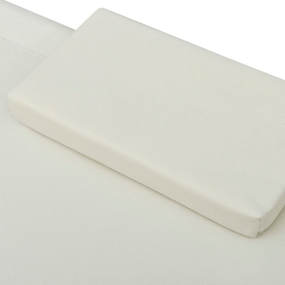 Lettino da Esterno con Baldacchino e Cuscino Bianco Crema - homemem39