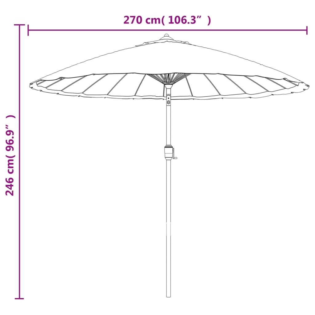 Ombrellone da Esterni Palo in Alluminio 270 cm Bianco Sabbia | homemem39