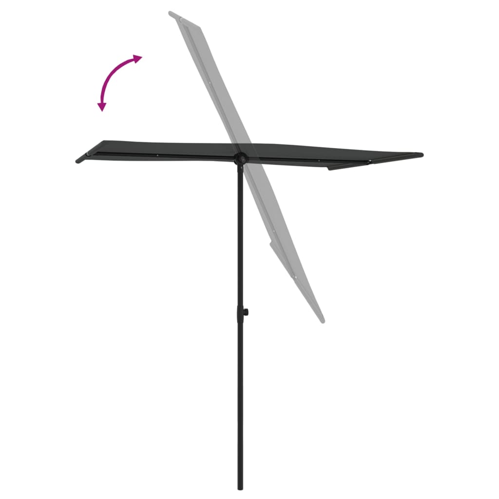 Ombrellone da Giardino Palo in Alluminio 180x110cm Antracite | homemem39