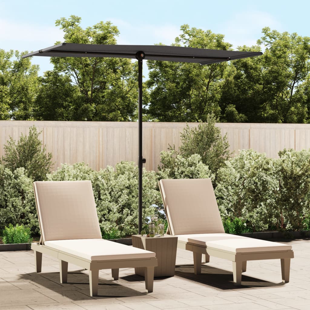 Ombrellone da Giardino Palo in Alluminio 180x110cm Antracite | homemem39