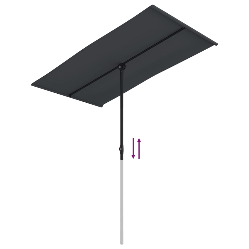 Ombrellone da Giardino con Palo in Alluminio 180x110cm Nero | homemem39