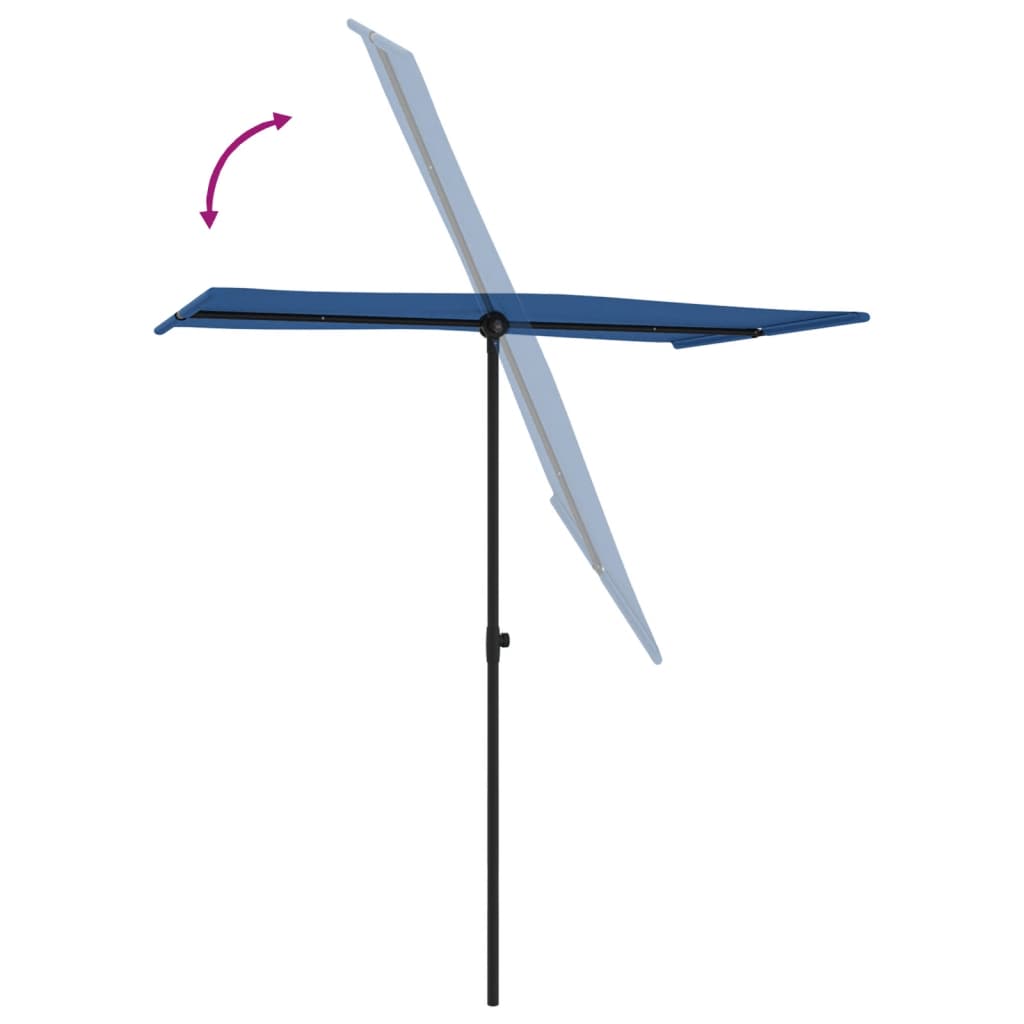Ombrellone da Giardino con Palo in Alluminio 180x110 cm Azzurro | homemem39