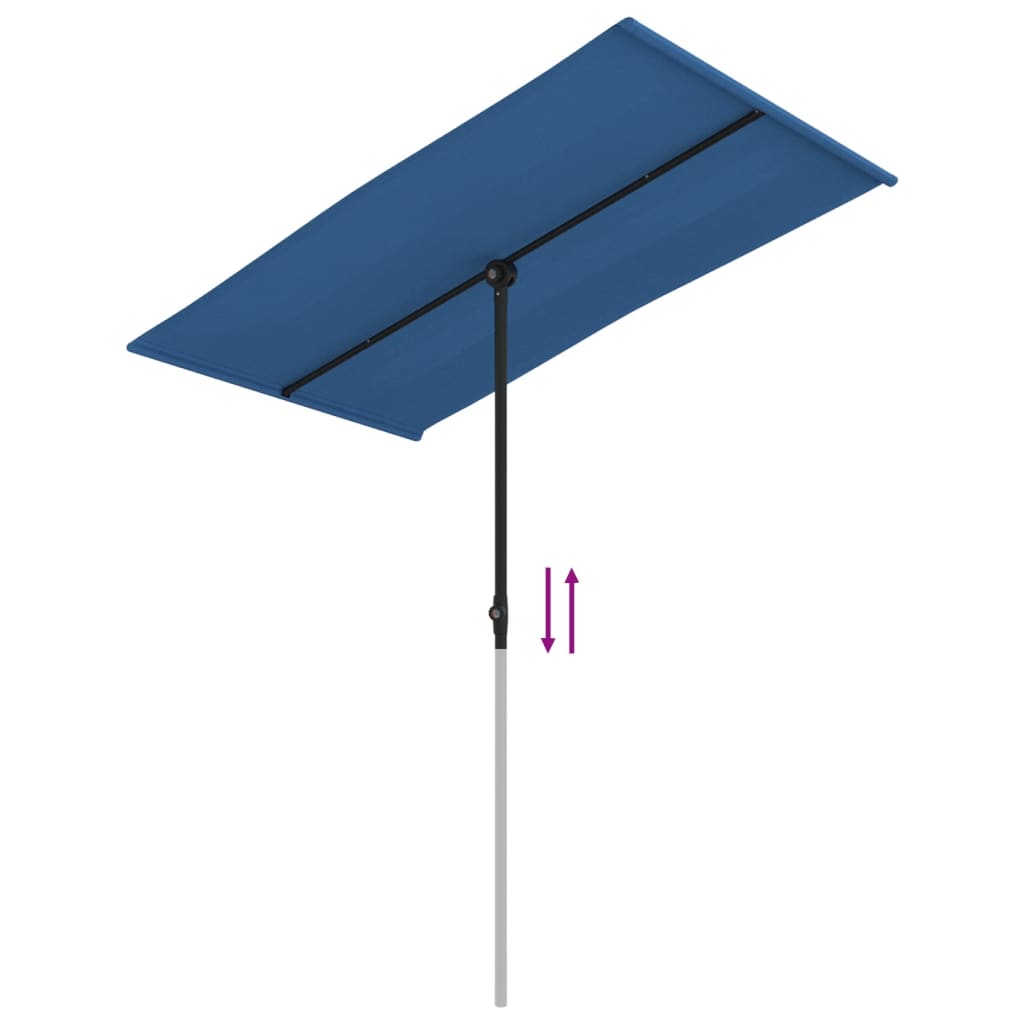 Ombrellone da Giardino con Palo in Alluminio 180x110 cm Azzurro | homemem39