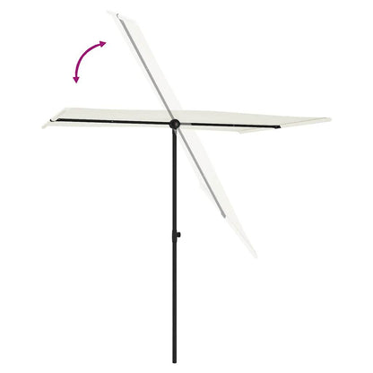 Ombrellone da Giardino Palo in Alluminio 2x1,5 m Bianco Sabbia | homemem39