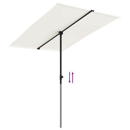 Ombrellone da Giardino Palo in Alluminio 2x1,5 m Bianco Sabbia | homemem39