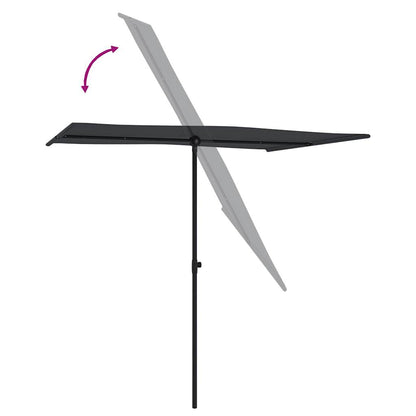 Ombrellone da Giardino con Palo in Alluminio 2x1,5 m Nero | homemem39