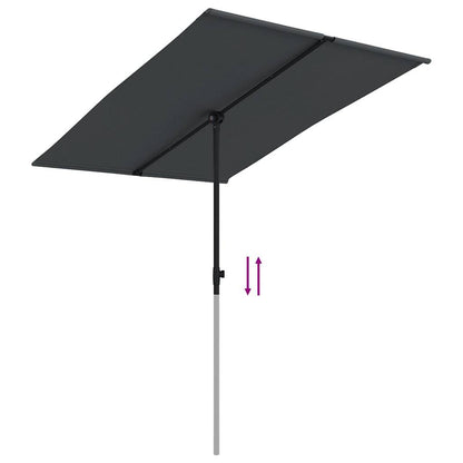 Ombrellone da Giardino con Palo in Alluminio 2x1,5 m Nero | homemem39