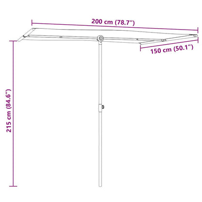 Ombrellone da Giardino con Palo in Alluminio 2x1,5 m Azzurro | homemem39