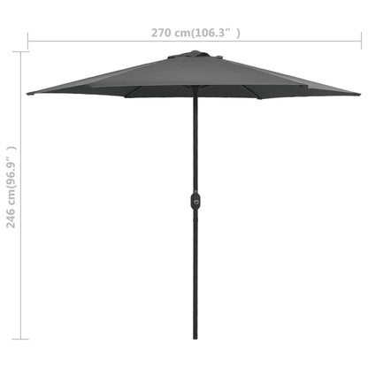 Ombrellone da Esterni con Palo in Alluminio 270x246cm Antracite | homemem39