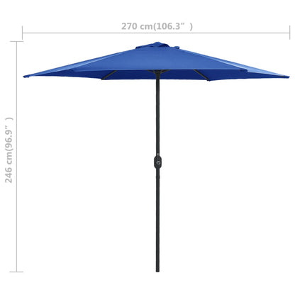 Ombrellone da Giardino con Palo in Alluminio 270x246 cm Azzurro | homemem39