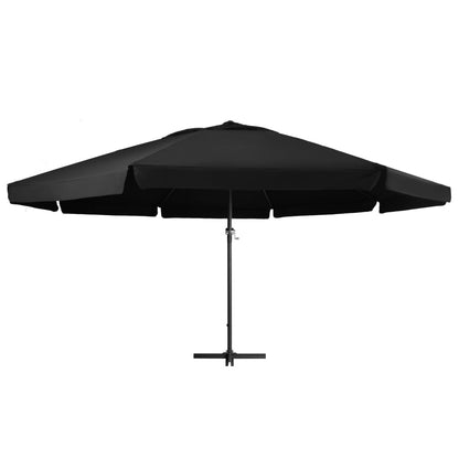 Ombrellone da Giardino con Palo in Alluminio 500 cm Nero