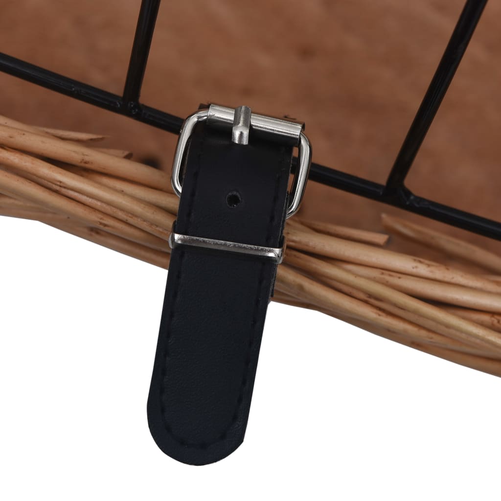 Cestino Anteriore Bici con Copertura 50x45x35cm Salice Naturale | homemem39
