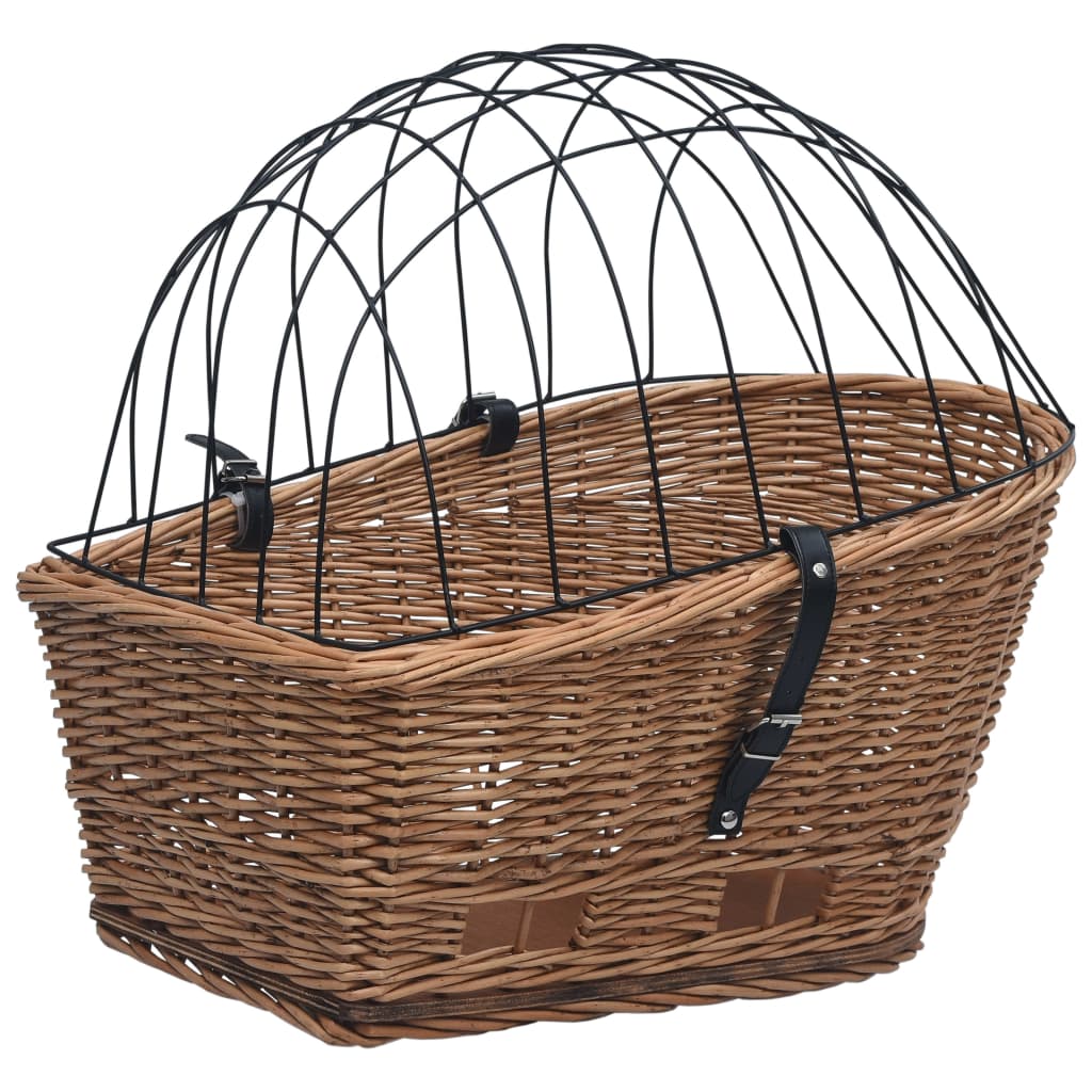 Cestino Posteriore Bici e Copertura 55x31x36cm Salice Naturale | homemem39