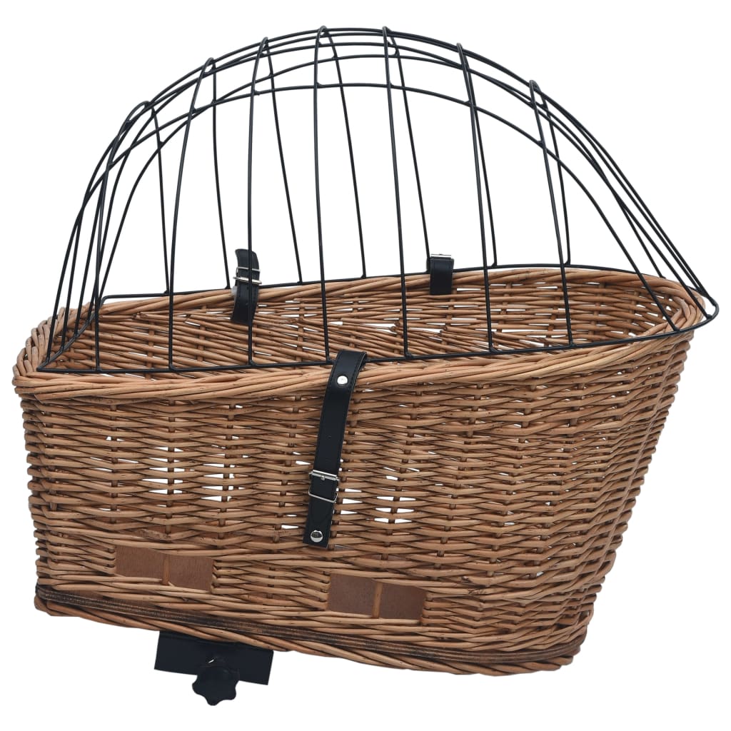 Cestino Posteriore Bici e Copertura 55x31x36cm Salice Naturale | homemem39